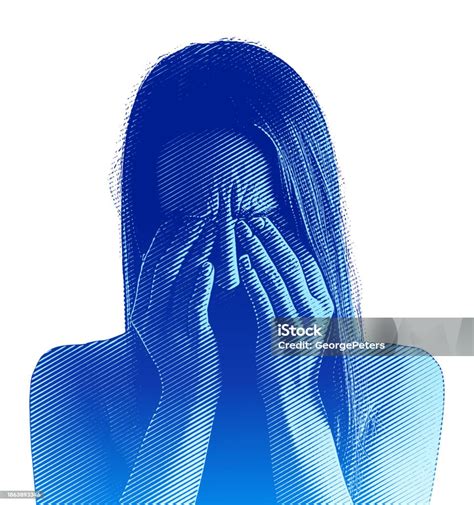 Stressed Out Woman Covering Face In Hands Stock Illustration Download Image Now Anxiety 25