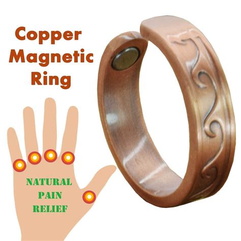 Set Of Two Copper Magnetic Rings Powerful Relief 4 Arthritis In
