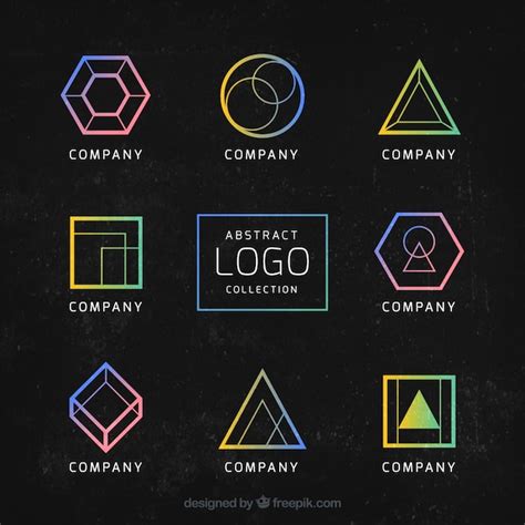 Free Vector Colorful Logos With Geometric Figures