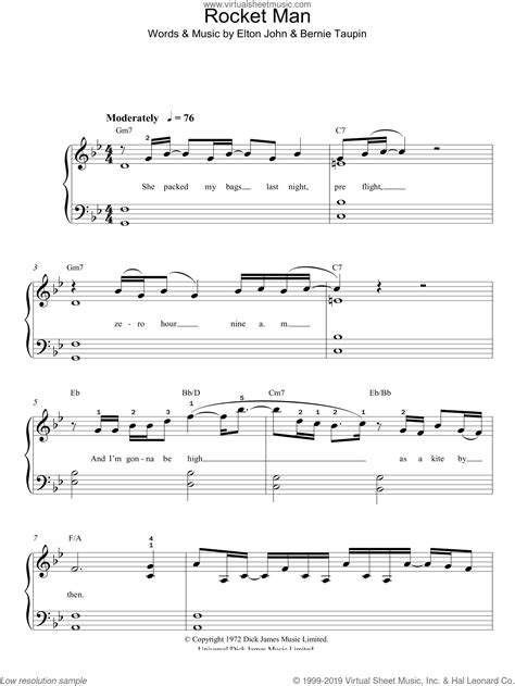 Here's how to play rocket man by elton john, a fabulous piano based song! John - Rocket Man sheet music (easy version 2) for piano solo