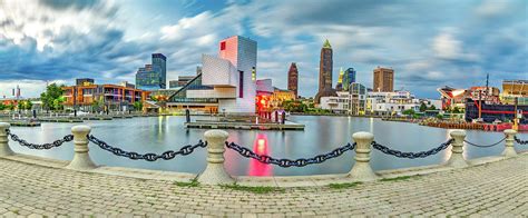 Downtown Cleveland Ohio Panorama From North Coast Harbor Photograph By