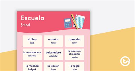 School Spanish Language Poster Teach Starter