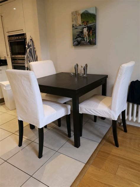 Ikea bjursta white extendable dining table in chippenham wiltshire gumtree. Ikea extendable dining table with 4 chairs | in Chelsea ...