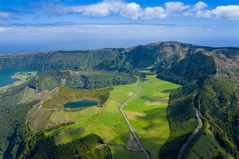 View Of The Sete Cidades Village In The Island Of Sao Miguel In The