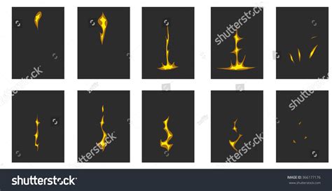 Lightning Animation Lightning Strike Ground Stock Vector Royalty Free