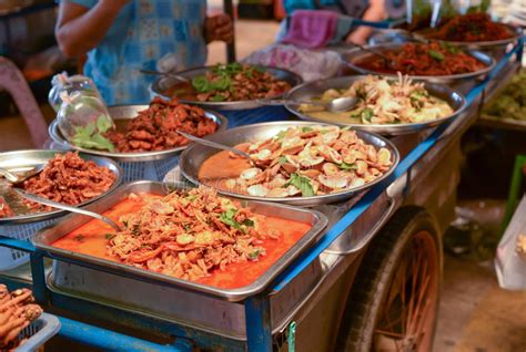 Street Food Thai Kitchen Spicy Buffet Stock Photo Image Of Serving