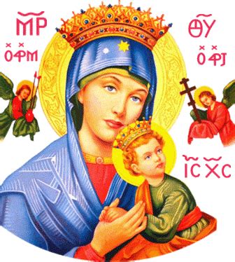 Na igreja ortodoxa é conhecida como mãe de deus da paixão, ou ainda, a virgem da paixão. Festividade de Nossa Senhora do Perpétuo Socorro ...