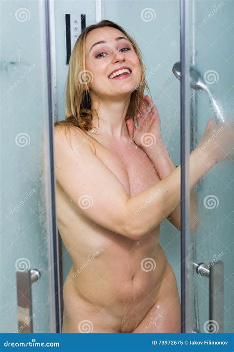 Woman Shower Naked Stock Image Image Of Bathroom Morning