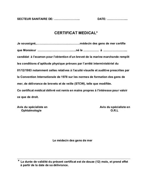 Certificat Medical Modele A Imprimer