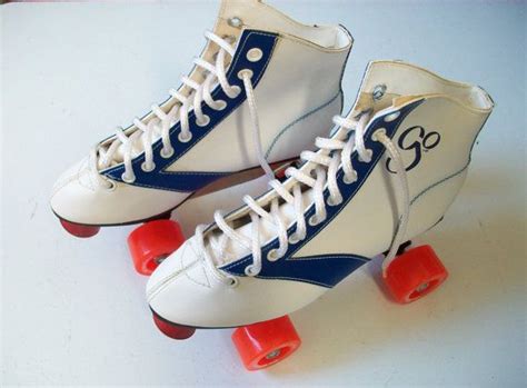 For Brian Girls Blue And White Roller Skates Size 4 Vintage Go Etsy White Roller Skates Retro