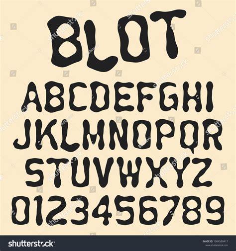 Blot Alphabet Font Template Vintage Letters Stock Vector Royalty Free