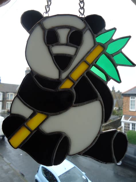 Faithsbizzar Stained Glass Art Stained Glass Panda Bear