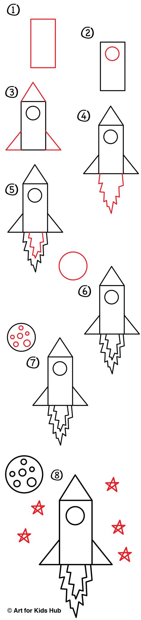 How To Draw A Rocket Young Artists