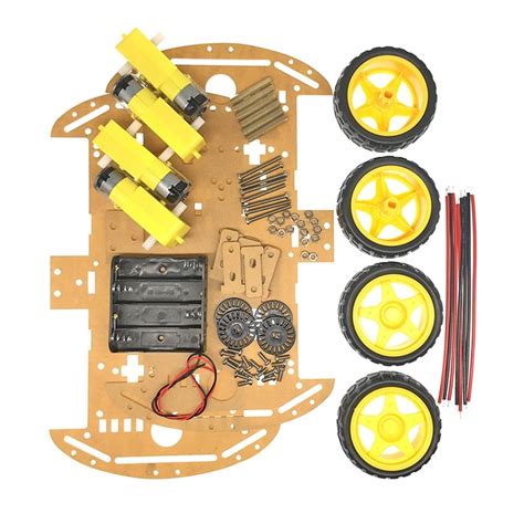 4wd 2 Layer Smart Robot Car Chassis Kit With Dc Motor Set For Arduino