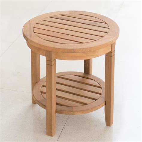 Cambridge Casual Heaton Natural Teak Wood Outdoor Side Table 180670 Tw