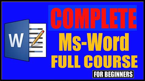 Microsoft Word Full Tutorial Ms Word Full Course Ms Word Full