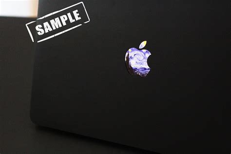 Apple Macbook Decal Apple Logo Macbook Sticker Glowing Rainbow Etsy