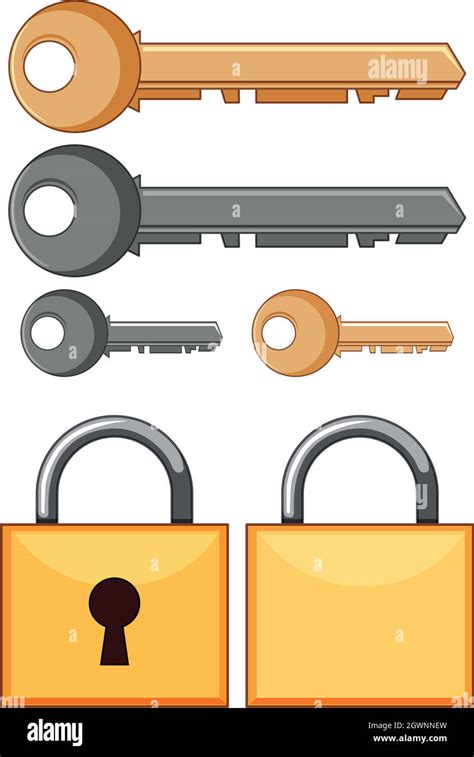 Locks And Keys On White Background Stock Vector Image And Art Alamy