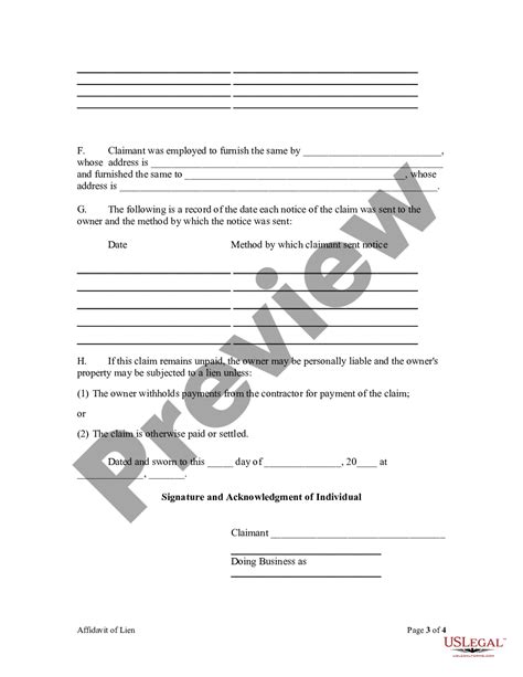 Harris Texas Affidavit Of Claim Of Lien For Person Other Than Original