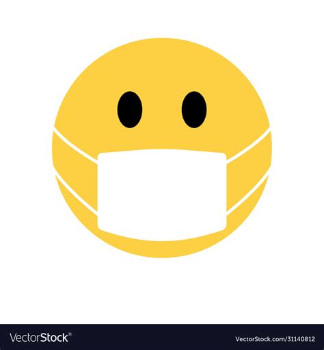 Smiley Face Coronavirus Facemask Icon Royalty Free Vector