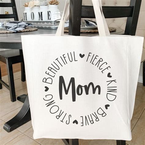 Tote Bag Personalized Mom Tote Bag Inspirational Quotes Etsy In 2021 Personalized Mom Bag