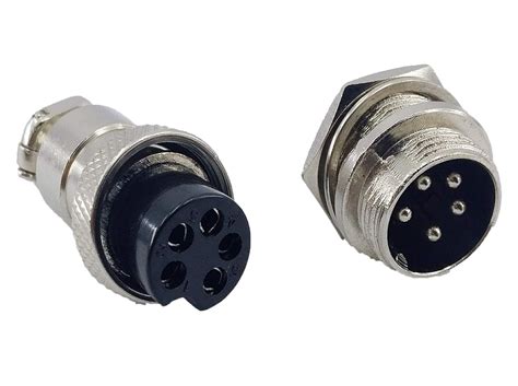 Buy Esc 5 Pin Din Connector Male Female Metal Aviation Plug Socket Adapter 1 Pc Online At Low