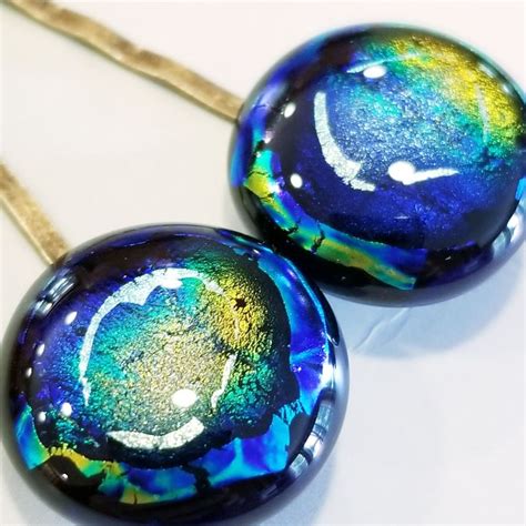 Super Shimmery Perfect For Pinning Back Hair Bangs With Sparkly Dichroic Glass Hair Pins