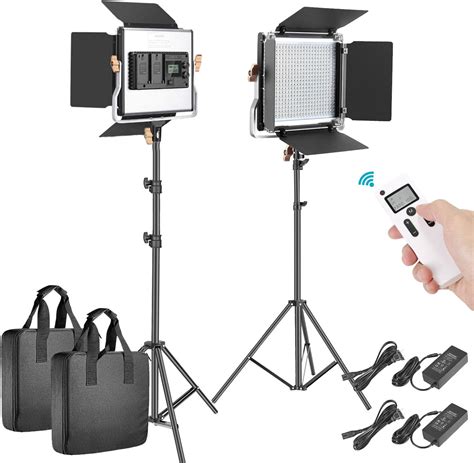 Neewer 2 Packs Led Video Luz Avanzado 24g 480 Kit Iluminación Para