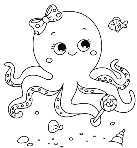 Octopus Coloring Pages to download and print for free