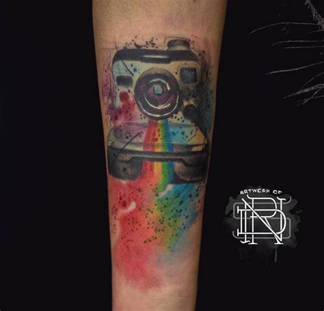 Best camera tattoo designs and pictures: Watercolor Polaroid Camera | Best tattoo design ideas