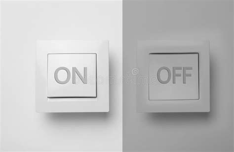 Turned On And Off Light Switches On Color Background Stock Image