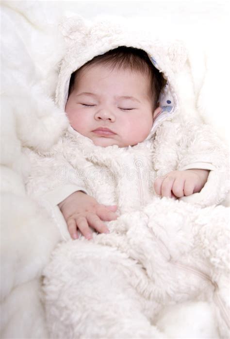 3 Month Old Little Baby Girl Sleeping Stock Image - Image of girl ...