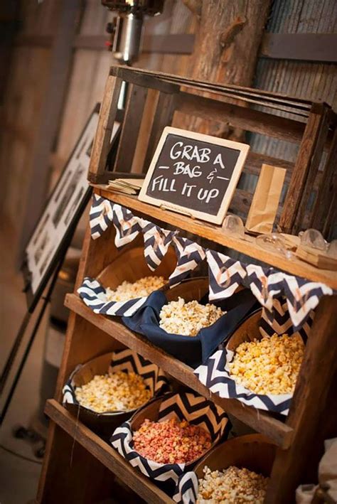 Popcorn Snack Bar As Wedding Food For A Theatre Theme Vegan Wedding