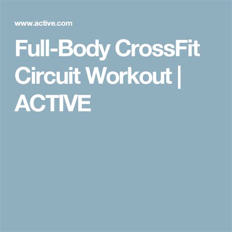 Full Body Crossfit Circuit Workout Circuit Workout Crossfit Circuit