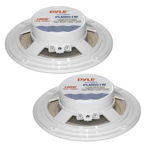 Pyle Marine 525 Dual Cone Speakers White The Wholesale House