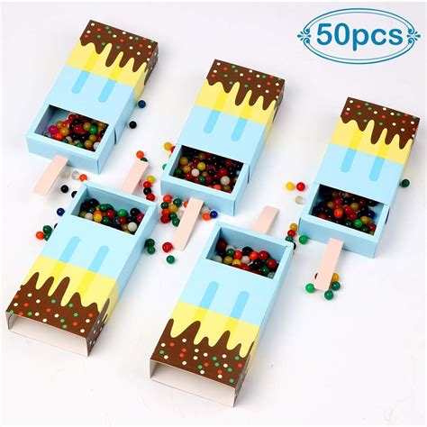 Aerwo 50pcs Mini Ice Cream Shape Candy Boxes Cute Baby