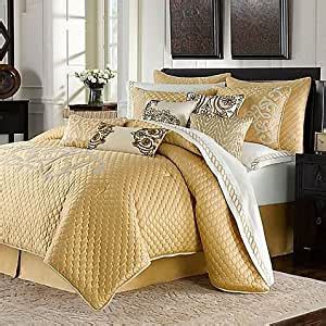 Luxury gold king comforter set embroidery bedclothes bedding duvet. Amazon.com - Bombay~Arden Gold~Queen Comforter Set