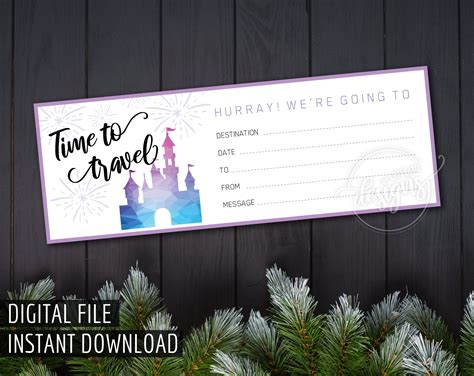 Maybe you would like to learn more about one of these? DISNEY GIFT Certificate Printable, Christmas Gift Coupon, Gift of Travel, Instant Digital ...