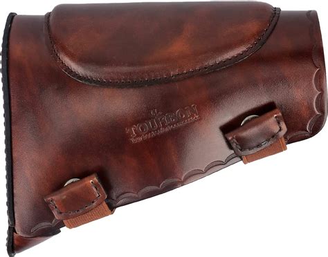 TOURBON Leather Recoil Pad Rifle Shotgun Buttstock Cheek Rest Pad Left