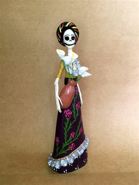 Catrina Mexicana Frida Kahlo 5 Calas 🦋 Catrinas Artesanía Y Cultura