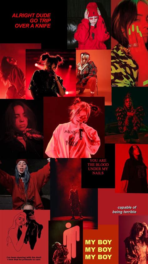 Cool collections of dual 4k wallpaper for desktop laptop and mobiles. Aesthetic Red Billie Eilish Wallpaper in 2020 | Black ...