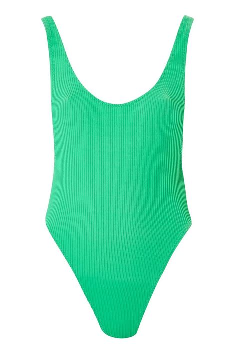 Wavy Ribbed Scoop Neck Swimsuit Swimwear And Beachwear Clothing