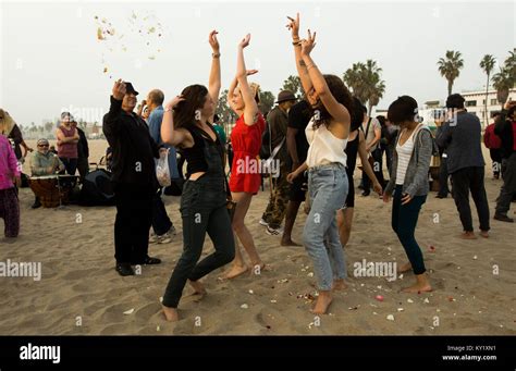 Dancing At The Drum Circle Venice Beach Los Angeles California Usa