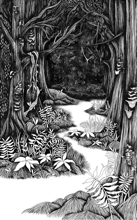 Jungle Illustration Pen And Ink Giclee Print Etsy