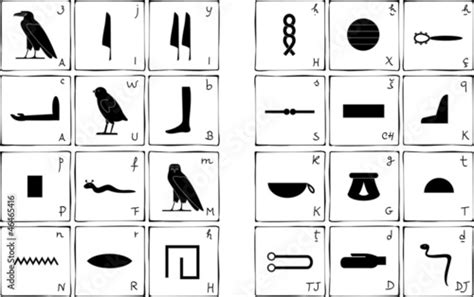 Egyptian Hieroglyphic Alphabet Stock Image And Royalty Free Vector