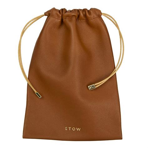 Personalised Large Leather Drawstring Accessories Pouch By Stow