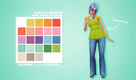 Usedtoplaygames “ Base Game Peplum Top In Eversims Palette Credits