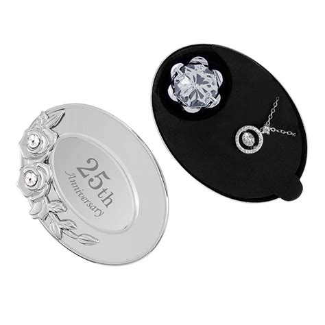 25th Anniversary Jewelry For Wife Silver 925 Moissanite - Crystocraft