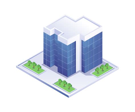 View Of Office Building Isometric Illustration 5647897 Vector Art At