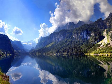 Papéis De Parede De Mountain Lake Scene Nature Hd Visualização
